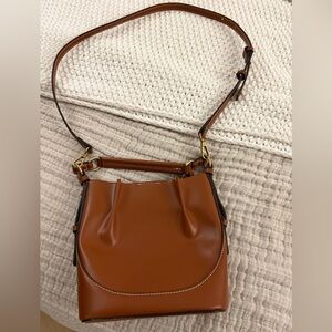 Zara Tan Leather Bucket  Bag